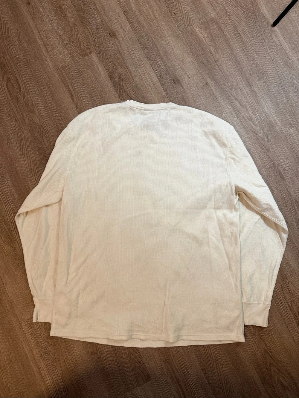 Polo by Ralph Lauren Cream Long Sleeve Waffle Knit Shirt